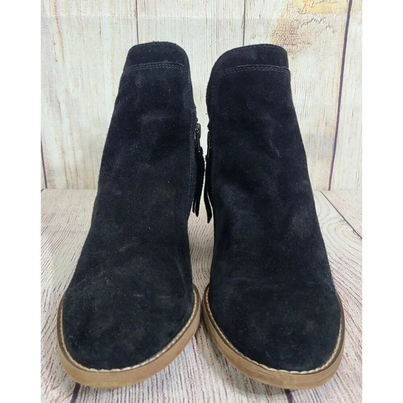 Sam Edelman Suede Zip Ankle Booties Boots Women's Size 9.5 Black Fashion - Picture 1 of 12